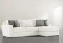 Delano Pearl Chenille 2 Piece 125" Sectional With Right Arm Facing Chaise - Side