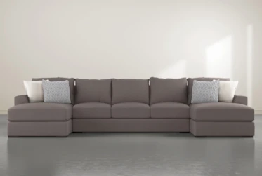 Delano Charcoal 3 Piece 169" Sectional With Double Chaise