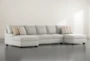 Sierra Foam IV  Chenille Modular 3 Piece 156" Sectional With Double Chaise - Side