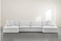 Utopia Modular 3 Piece  Grey 157" Sectional With Double Chaise - Front