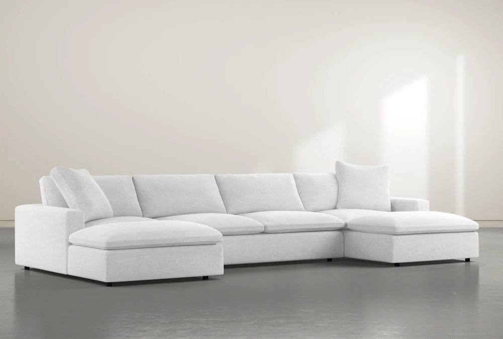 Utopia Modular 3 Piece  Grey 157" Sectional With Double Chaise