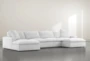 Utopia Modular 3 Piece  Grey 157" Sectional With Double Chaise - Signature