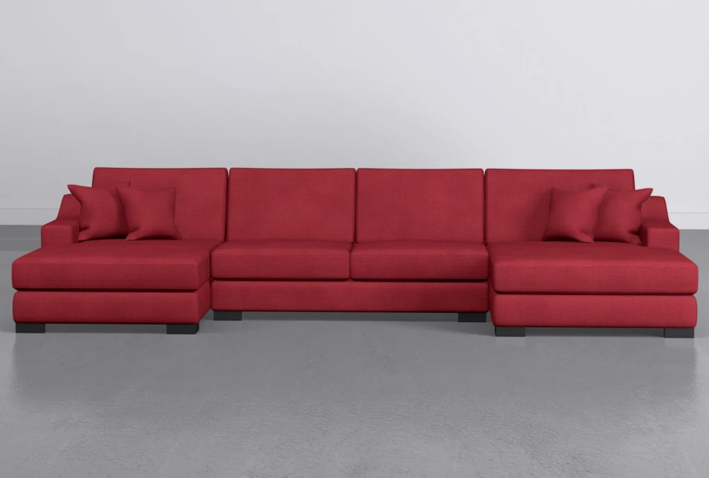 Lodge Scarlet 3 Piece 182" Sectional With Double Chaise