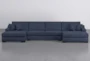 Lodge Indigo 3 Piece 182" Sectional With Double Chaise - Signature
