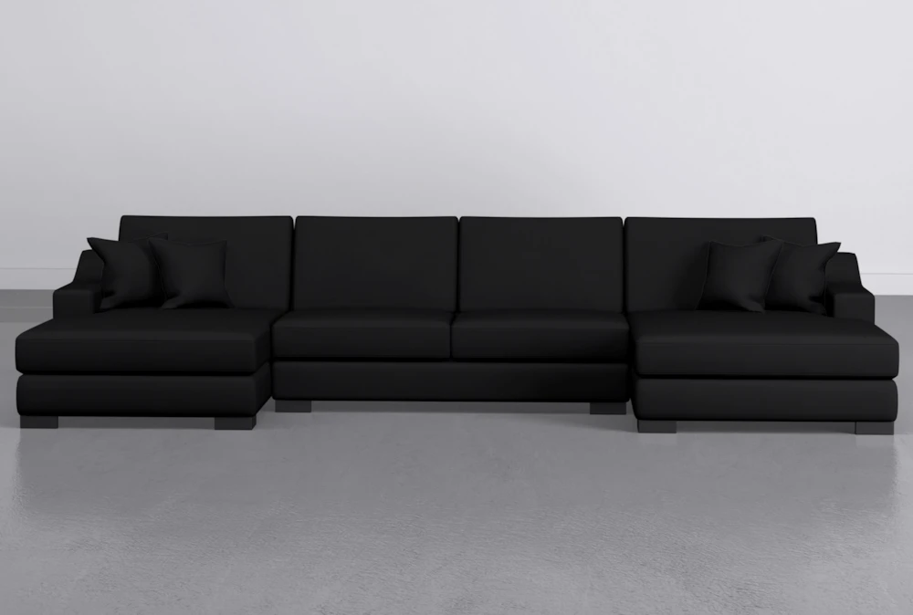 Lodge Gunmetal 3 Piece 182" Sectional With Double Chaise