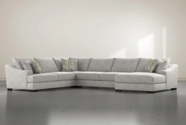 Lodge Fog 4 Piece 178" Sectional With Right Arm Facing Chaise