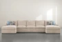 Sp Mercer Foam Iv 3 Pc Sectional W/Double Chaise - Front
