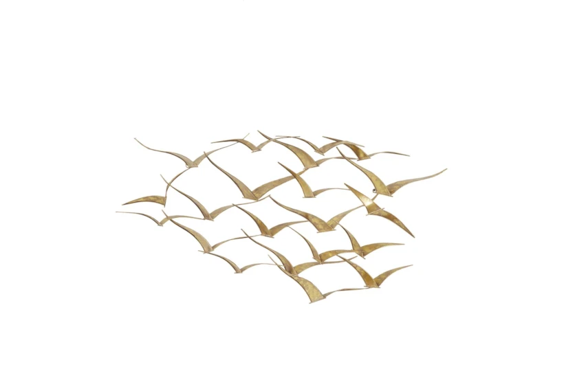 Wall Decor Flying Gold Metal Birds - 360