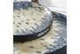 Set Of 3 Round Pearl And Blue Capiz Shell Trays  - Room