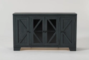 Sinclair Blue Lagoon 54 Inch TV Stand With Glass Doors