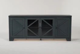 Sinclair Blue Lagoon 78 Inch TV Stand With Glass Doors