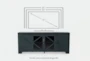 Sinclair Blue Lagoon 78 Inch TV Stand With Glass Doors - Dimensions Diagram