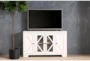 Sinclair II White 54" Rustic TV Stand With Glass Doors - Room