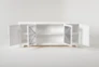 Sinclair II White 78 Inch TV Stand With Glass Doors - Front