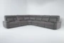 Huntley Stone 7 Piece 148" Power Reclining Modular Sectional With USB - Signature