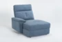 Pippa Blue 3 Piece 111" Sectional With Armless Recliner, Left Arm Facing Chaise & Power Headrest - Side