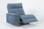 Pippa Blue 3 Piece 111" Sectional With Armless Recliner, Right Arm Facing Chaise & Power Headrest - Side