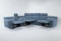 Pippa Blue 6 Piece 214" Power Reclining Sectional With Power Headrest - Side