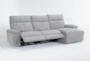 Pippa Grey 3 Piece 111" Sectional With Armless Recliner, Right Arm Facing Chaise & Power Headrest - Side