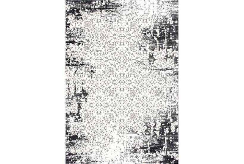 7'8"x10'5" Rug-Distressed Traditional Damask Charcoal - 360