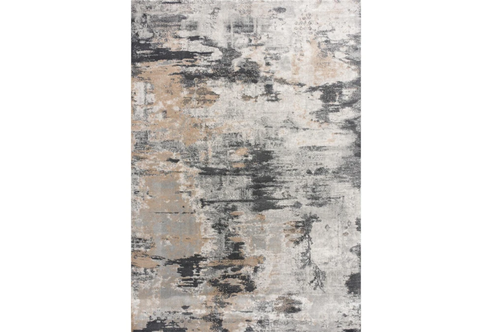7'8"x10'5" Rug-Distressed Abstract Grey/Beige