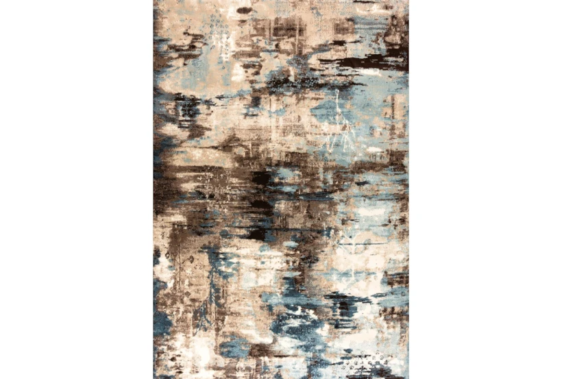 7'8"x10'5" Rug-Distressed Abstract Blue/Brown - 360