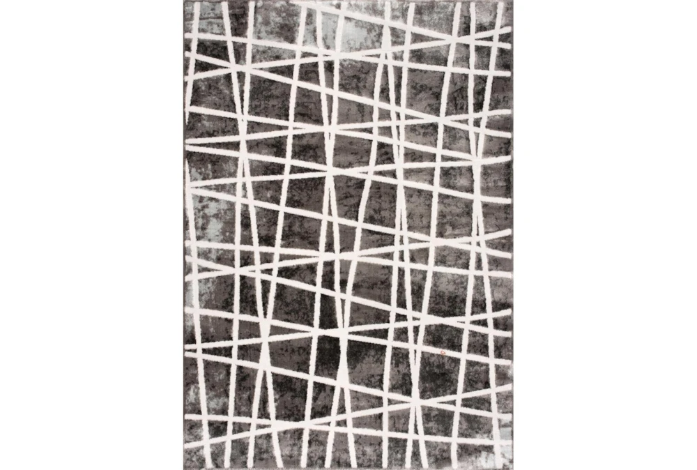 7'8"x10'5" Rug-Intersecting Lines Charcoal/Ivory