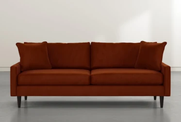 Vivian 88" Orange Velvet Sofa