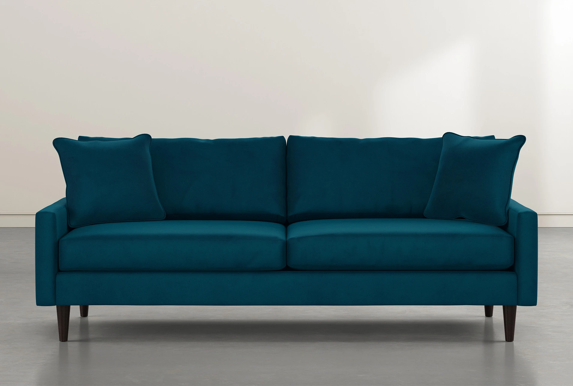 Vivian 88" Teal Blue Velvet Sofa | Living Spaces
