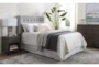 Baxton Queen Grey Upholstered Headboard With Metal Bed Frame - Room