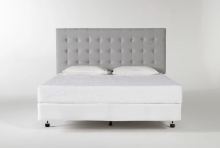 Baxton California King Upholstered Headboard With Metal Bed Frame