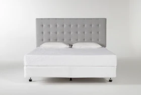 Baxton King Upholstered Headboard With Metal Bed Frame