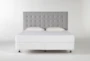 Baxton King Grey Upholstered Headboard With Metal Bed Frame - Signature