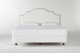 Brielle Eastern King Upholstered Headboard With Metal Bed Frame