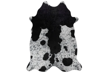 5'5"x6'8" Rug-Faux Hide Holstein Black