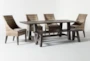 Panama 85" Outdoor Rectangle Dining Table With Bench & Capri II Chairs Set For 6 - Side