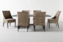 Panama 85" Outdoor Rectangle Dining Table With Capri II Chairs Set For 6 - Signature