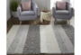 5'x8' Rug-Textured Wool Stripe Grey/Sand - Room