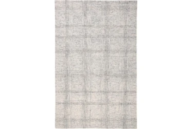 5'x8' Rug-Large Wool Grid Ivory/Grey