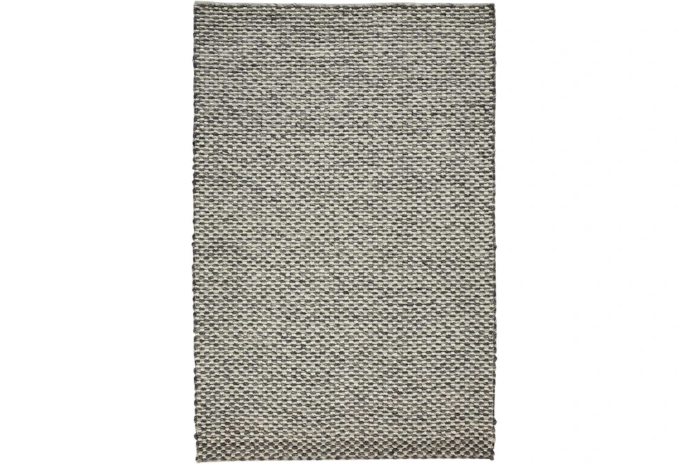 3'5"x5'5" Rug-Textured Wool Lineal Grey