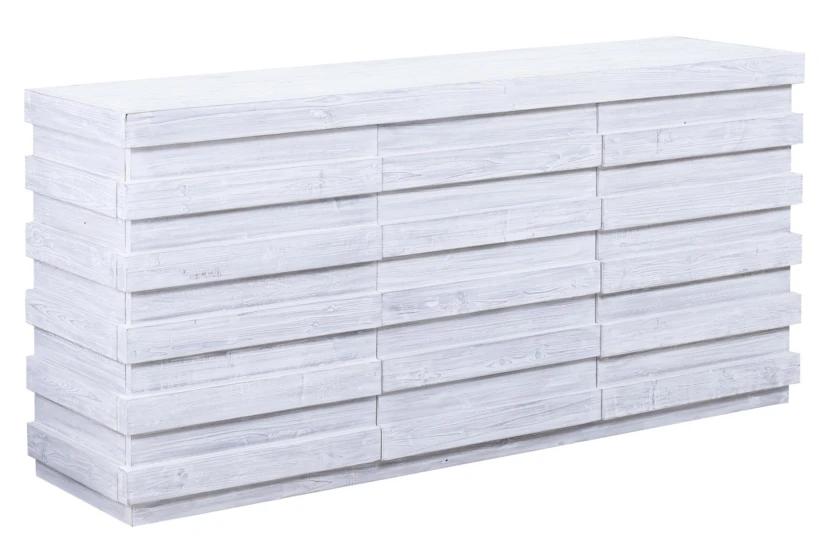 White Wash Plinth 3 Dimensional 72" Sideboard  - 360