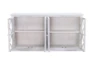 Glass + Fretwork White Washed Sideboard - Storage