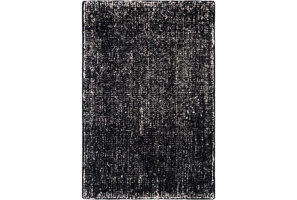 9'x12' Rug-Solid With White Striation Black/White