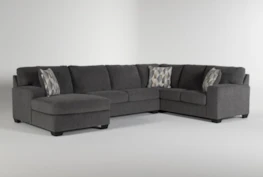 Bryton Charcoal 3 Piece 141" Sectional With Left Arm Facing Chaise