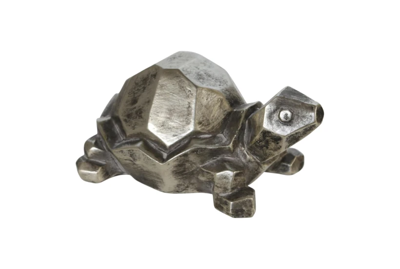 4 Inch Silver Turtle Figurine  - 360