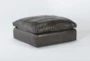 Marcello Leather Ottoman - Side