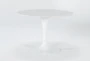 Vera 42 Inch Round White Marble Dining Table - Signature
