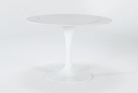 Vera Round White Marble Dining Table