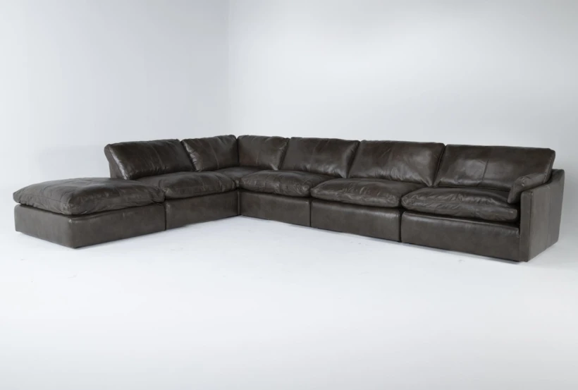 Marcello Leather 6 Piece 168" Sectional With Right Arm Facing Chair - 360