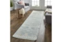 2'5"x10' Rug-Hand Knotted Wool Grey/Blue - Room